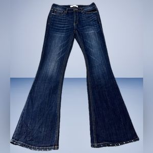 KanCan Jeans Women 28 9 Blue Estilo Flared Low Rise Medium Denim Stretch Pants